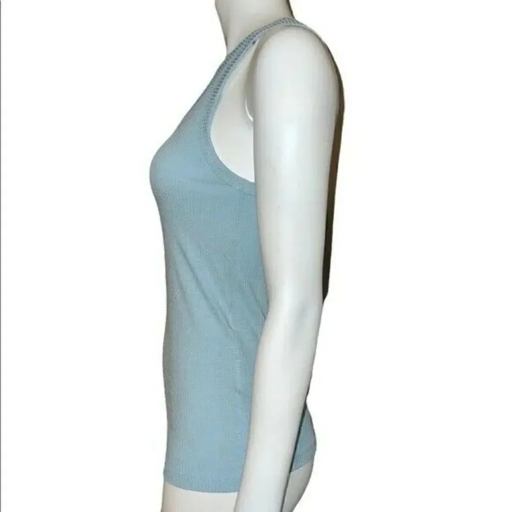 Jenni Ether Blue Solid Ribbed Lounge Pajama Tank Top Extra Small NWT